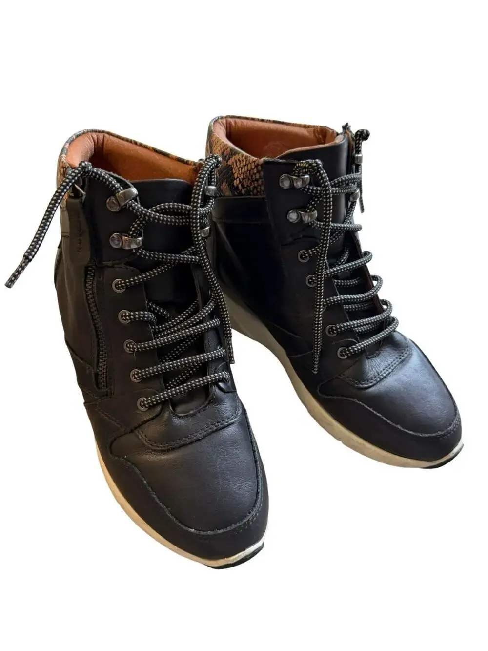 Pikolinos Sella W6Z-8895 Leather Wedge Sneaker Booties EU Size 38US Women's 7.5